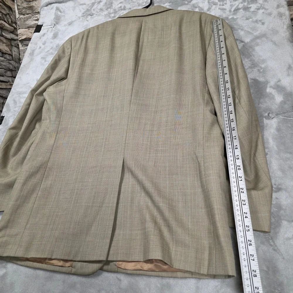 Jos. A. Bank Blazer Mens Tan Fair Glen Plaid 44R‎ Two Button Sport Coat Cashmere
